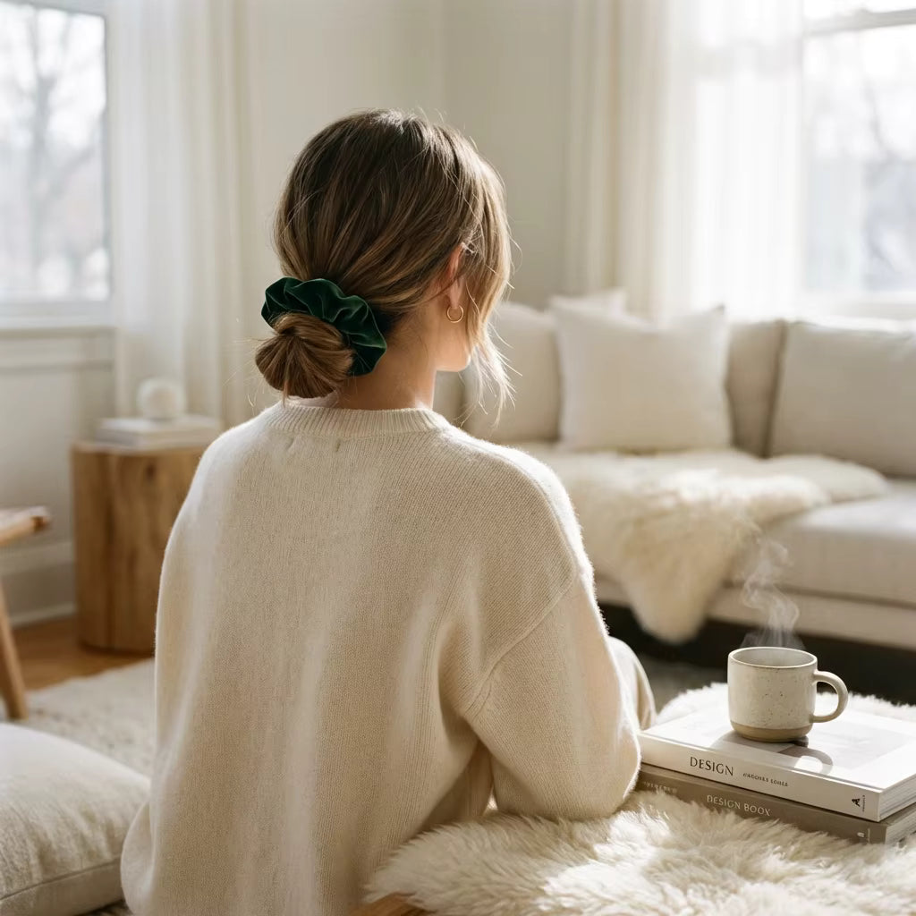 Premium Plush Velvet Cloud Scrunchie - Deep Luster