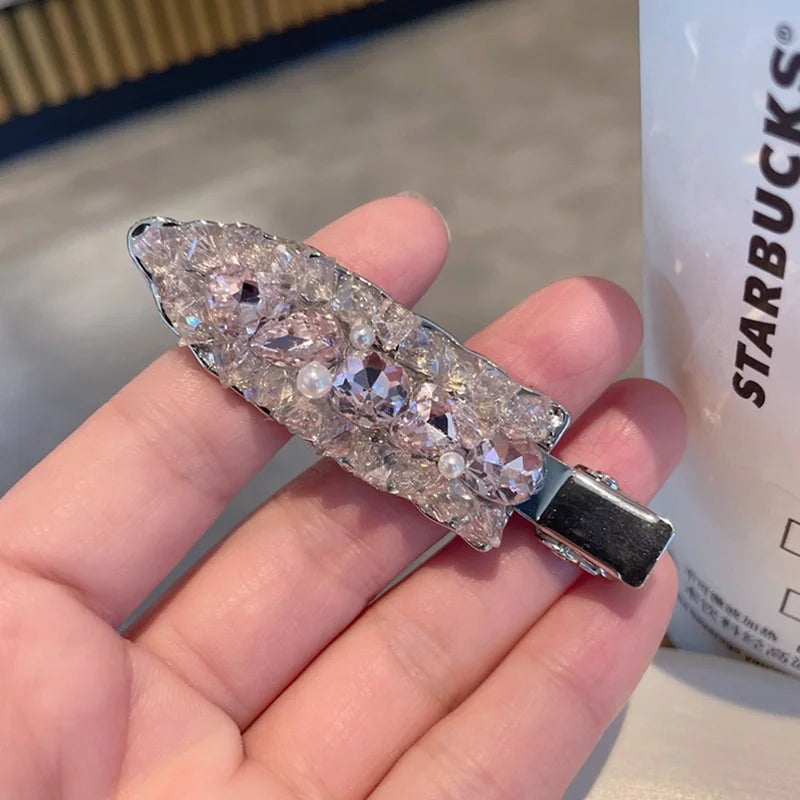 Crystal Duckbill Clip Pink
