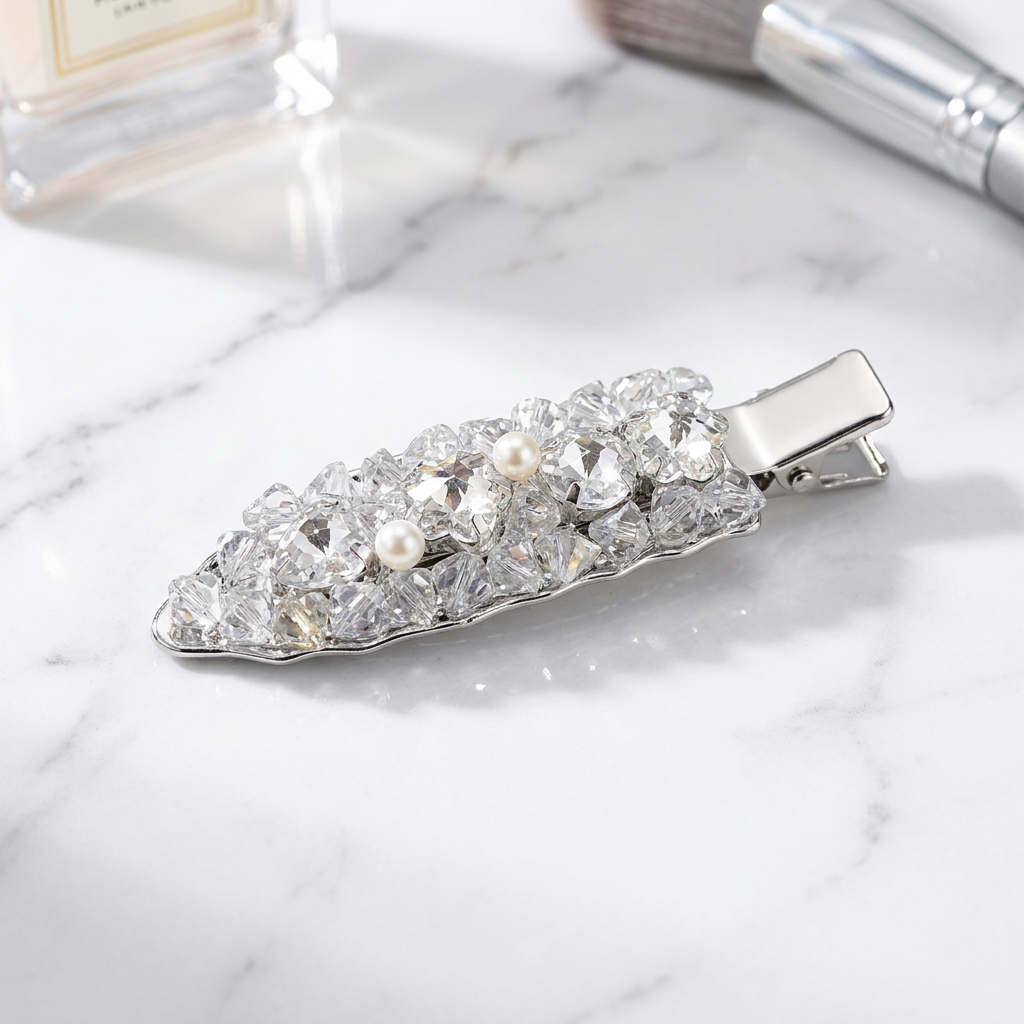 Luxury Crystal Hand-Set No-Crease Makeup Clips