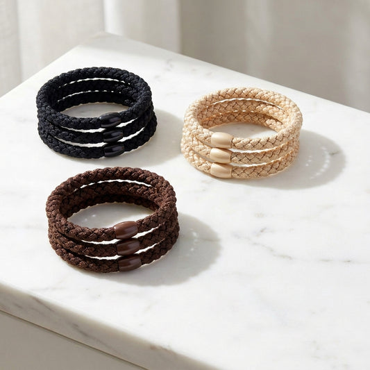 4mm High-Resilience Colored Hair Ties (3-Pack)