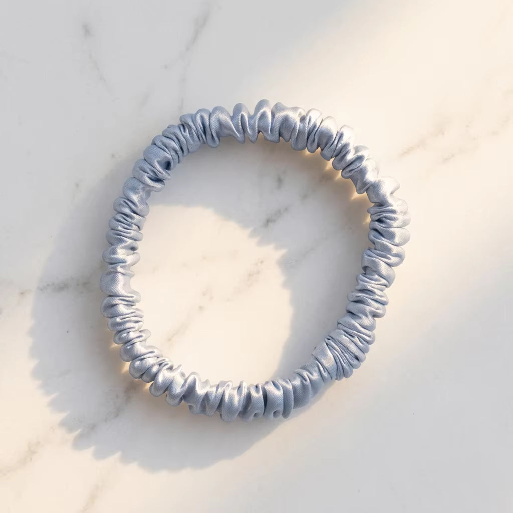 1cm Skinny Pure Mulberry Silk Scrunchie