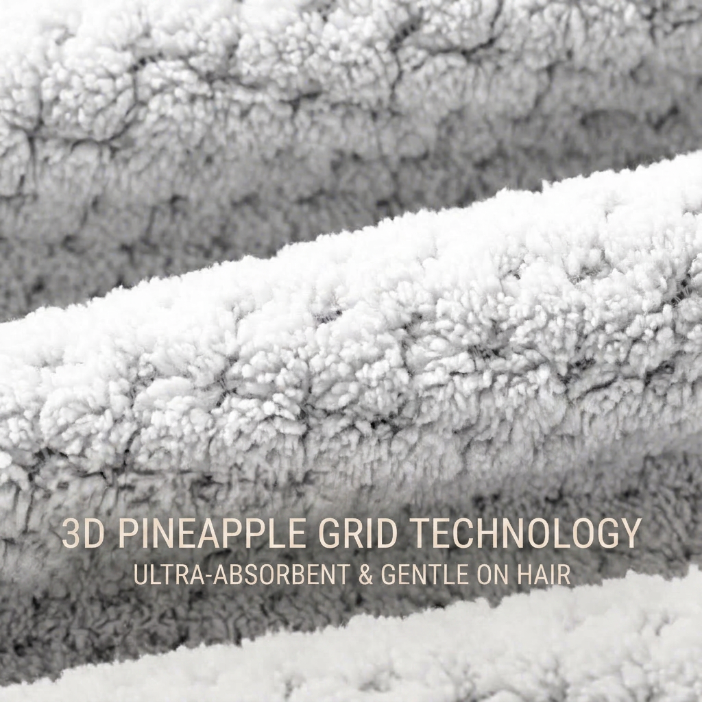 Pineapple Grid Microfiber Absorbent Towel Scrunchie