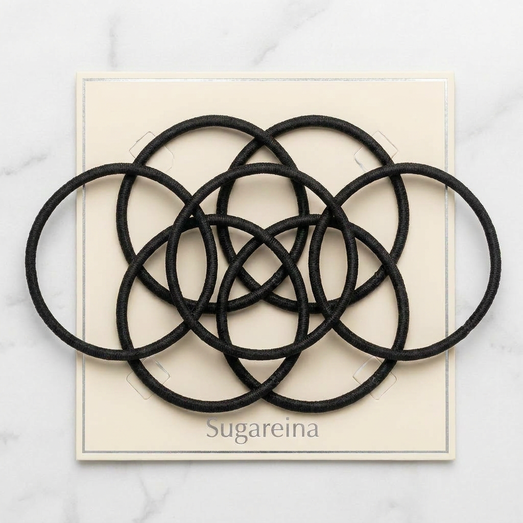 2mm Ultra-Slim Seamless Hair Ties (7-Pack Black)