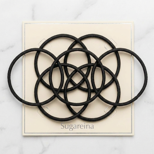 2mm Ultra-Slim Seamless Hair Ties (7-Pack Black)