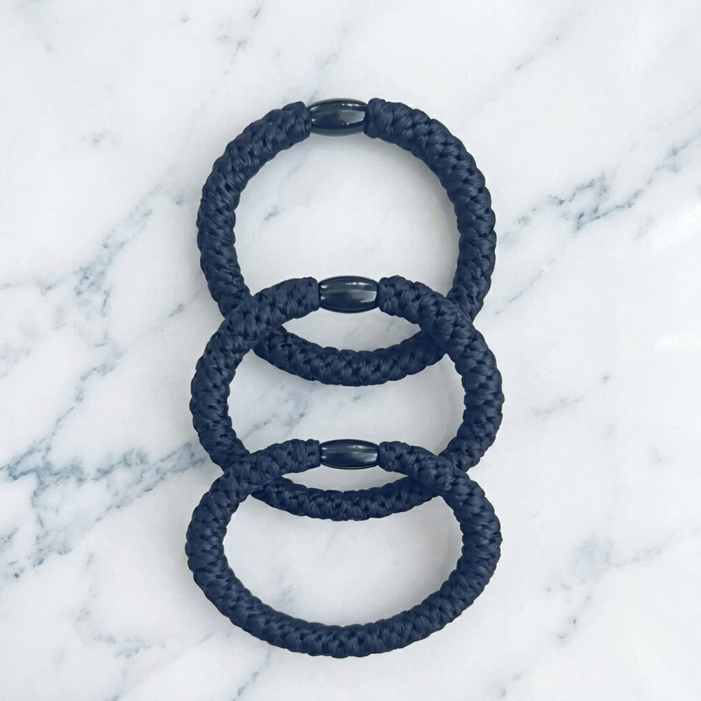 4mm High-Resilience Colored Hair Ties (3-Pack)