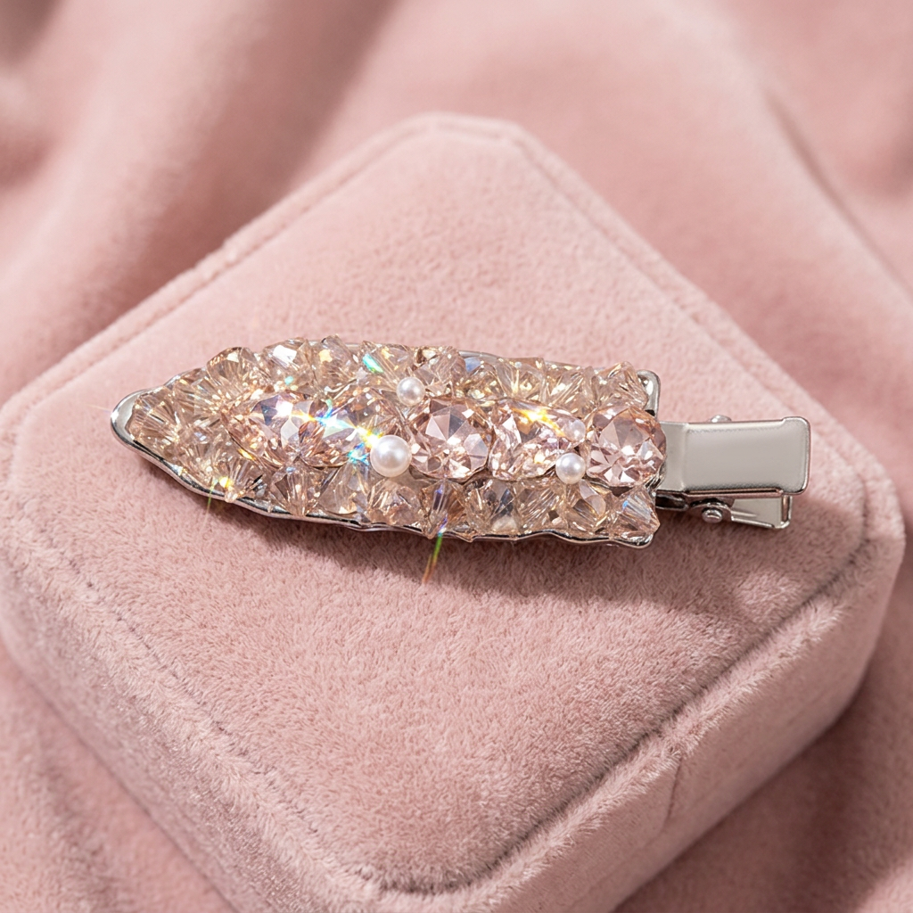 Luxury Crystal Hand-Set No-Crease Makeup Clips