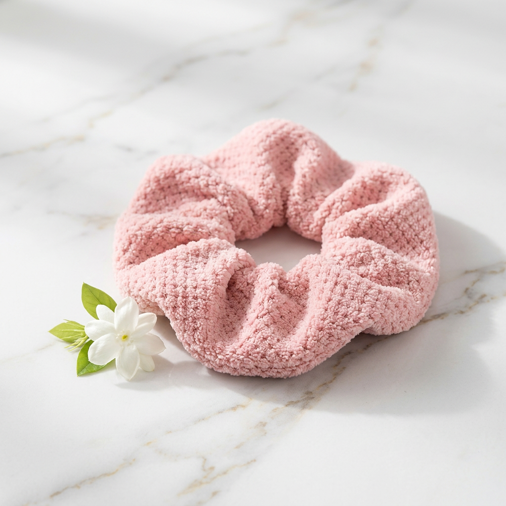 Pineapple Grid Microfiber Absorbent Towel Scrunchie